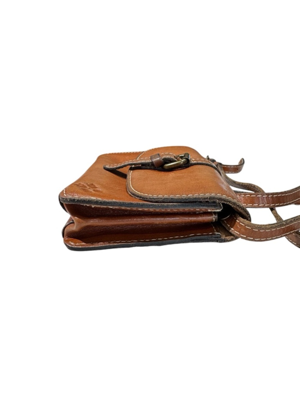 Patricia Nash Torri Tan Leather Mini Crossbody with Buckle - Picture 5 of 16